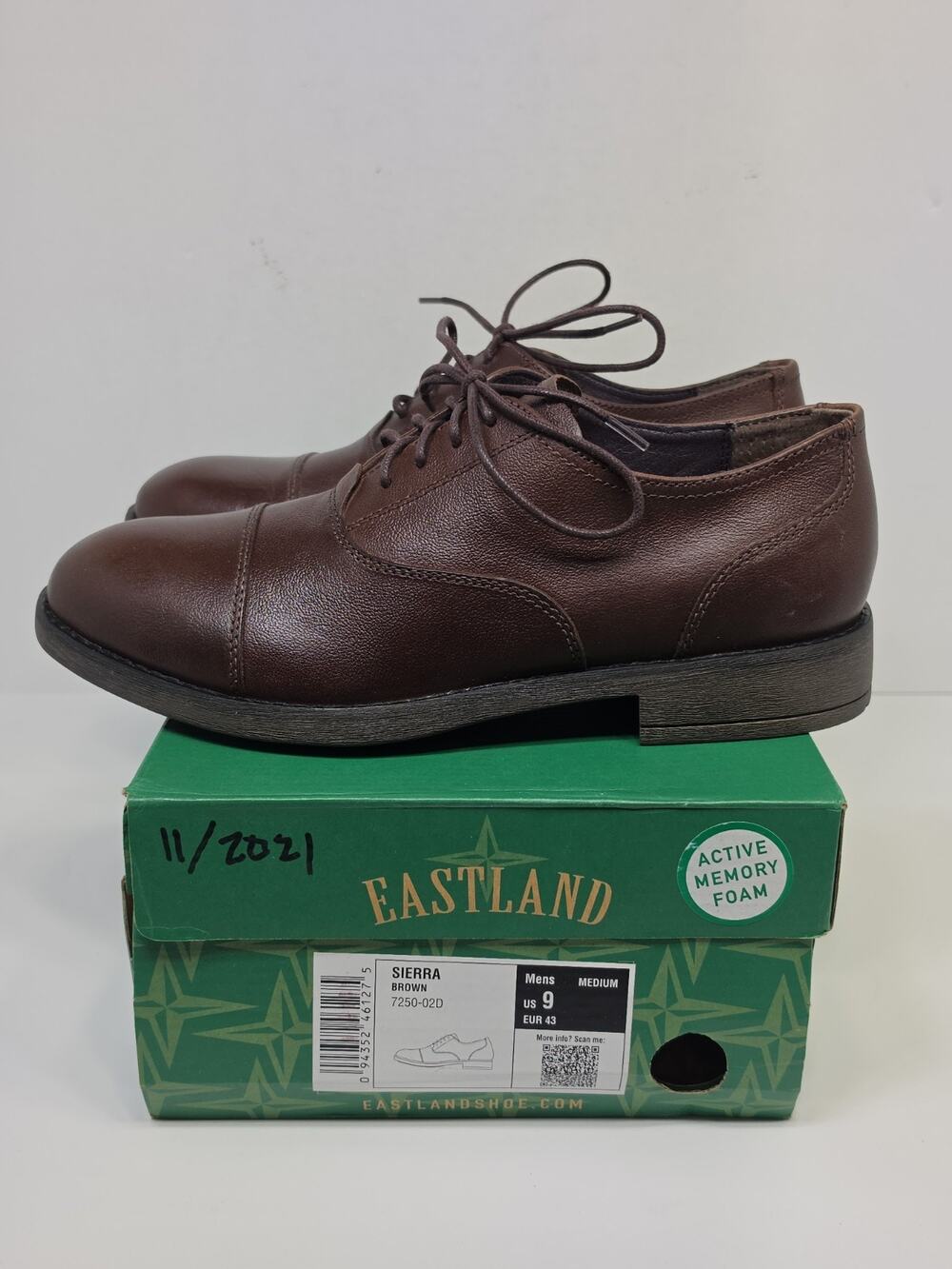 EASTLAND Men's 9 M Leather Lace Up Shoes Sierra Brown 7250-02D TRIED ON ONLY